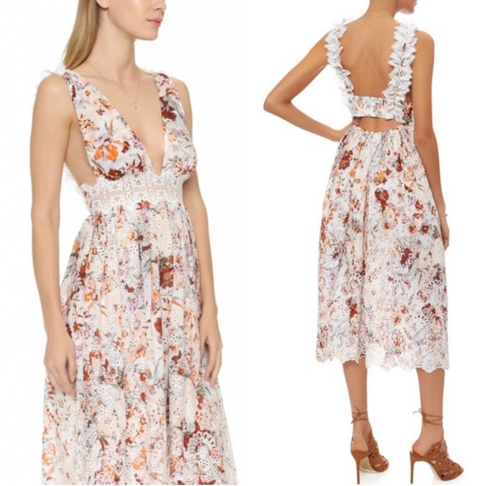Zimmermann Alchemy Flutter midi dress